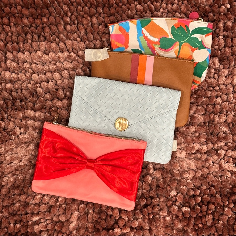Ipsy Colorful Zip Pouch- Set of 4